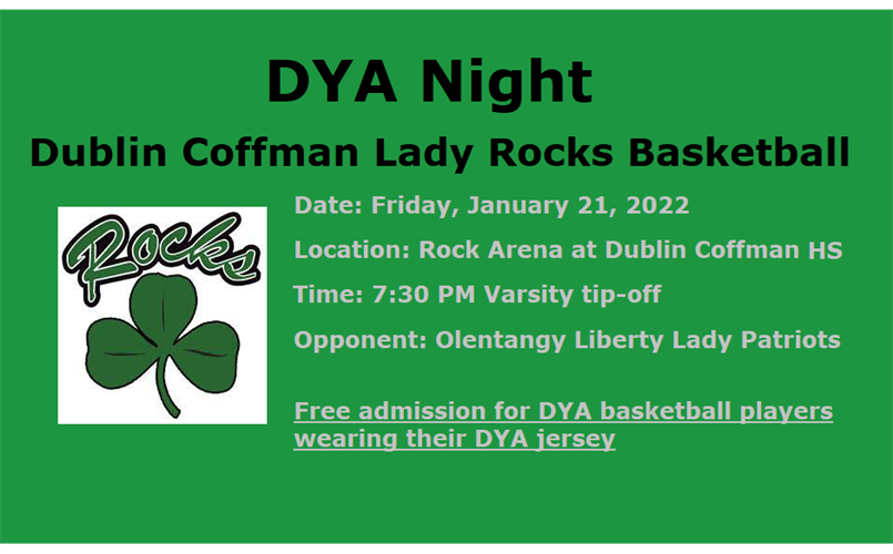 DYA Night - Dublin Coffman Lady Rocks: Click for Details