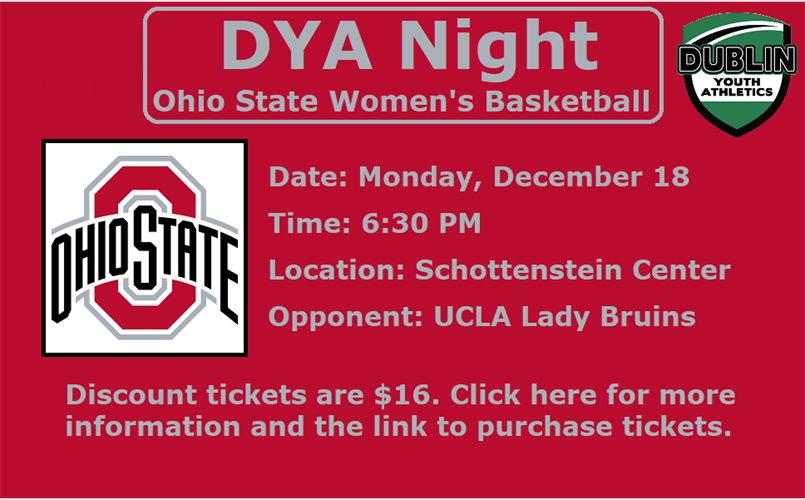 DYA Night at OSU Women's Basketball - Monday, Dec. 18