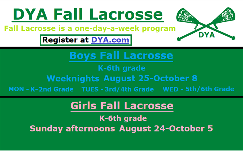 DYA Fall Lacrosse: Registration OPEN!