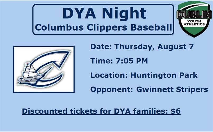 DYA Night at Columbus Clippers - Thursday, August 7